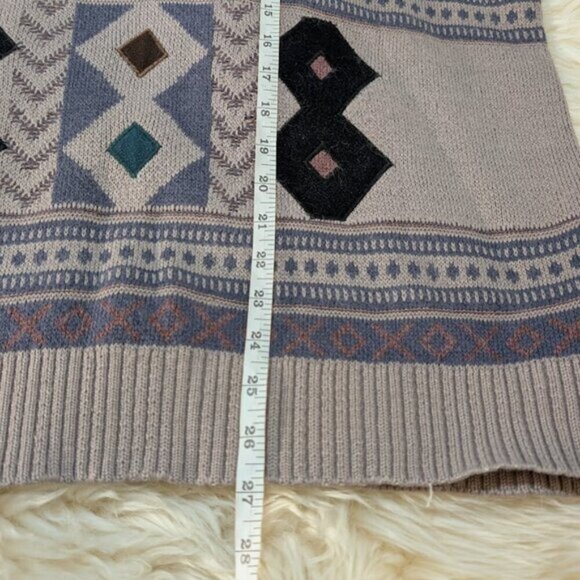 Vintage Gelifan V Neck Geometric Pattern Sweater Men Size XL - Picture 8 of 9